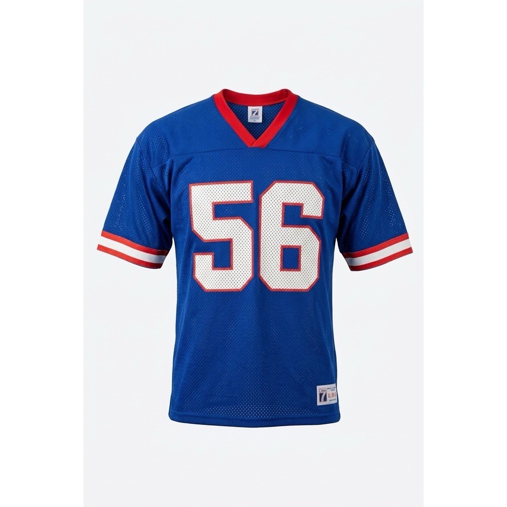 Vintage Logo 7 Mens Blue Number 56 Football Jersey XL Made in USA 90s Mesh